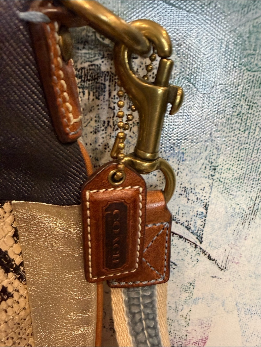 Y2K Coach Signature Denim Patchwork Swingpack Crossbody Bag 10006 Archive 2006 - Picture 8 of 12
